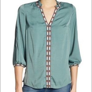 Democracy Embroidered Placket Blouse